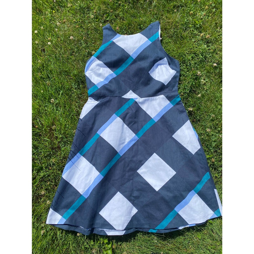 NWT Ann Taylor Factory Geometric Design Cotton/Linen Lined Dress (Size 6P) - Picture 3 of 8